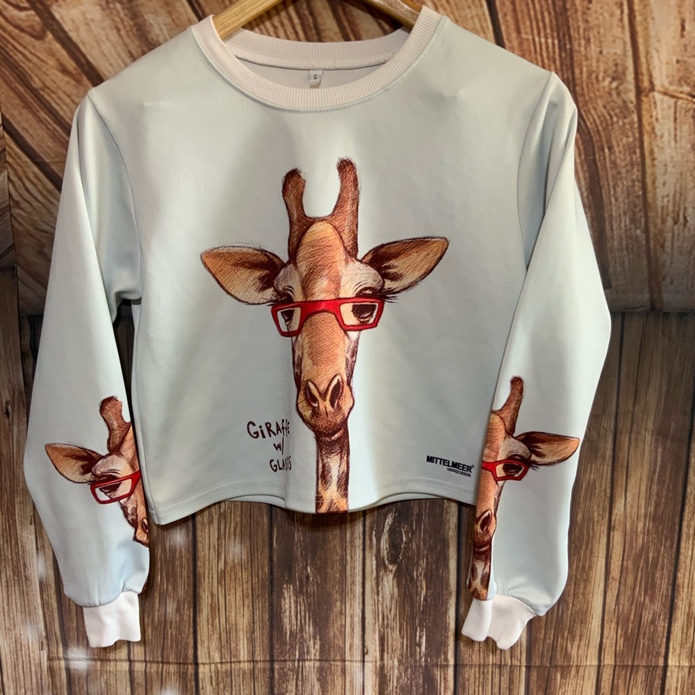 Mittelmeer Vintage Design Long sleeve Crop Top S
